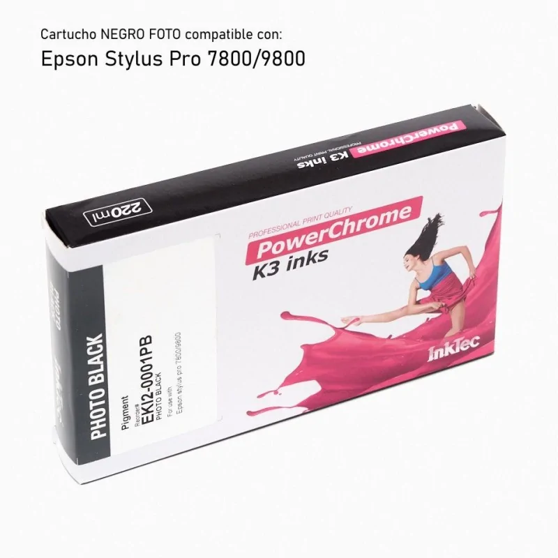 Cartouche photo noire InkTec pour Epson Stylus Pro 7800, 9800