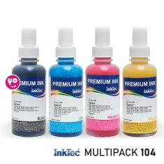 PACK Epson 104 compatible. 4 bouteilles d'encre 104 InkTec, CMYK