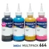 Encre compatible Epson 664 pour EcoTank , Pack 4x100ml InkTec