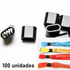 Cierres para pulseras de tela. Plástico negro (bolsa 480 uds.)