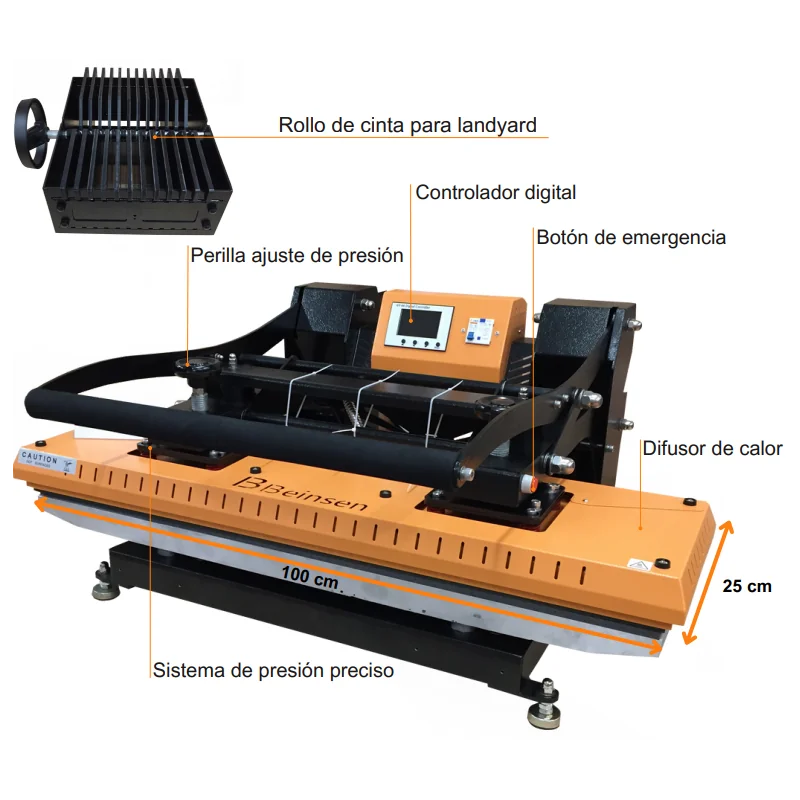 Prensa térmica 100x25 cm Kenia, Ideal para cordões e pulseiras