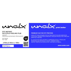 Filme DTF instantâneo UNAIX® 40 cm (caixa com 2 rolos x 100 m)