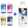 Pack de tintas DTF InkTec CMYK (4 x 250ml) + 1 blanco W (1Kg)